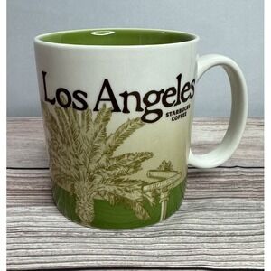 2012 Starbucks LOS ANGELES CA Palm Tree Rodeo Dr Coffee Mug Ceramic Tea Cup 16oz